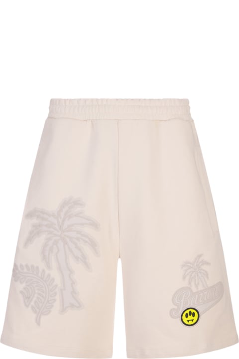 Barrow Pants for Men Barrow Turtledove Bermuda Shorts With Embossed Graphics