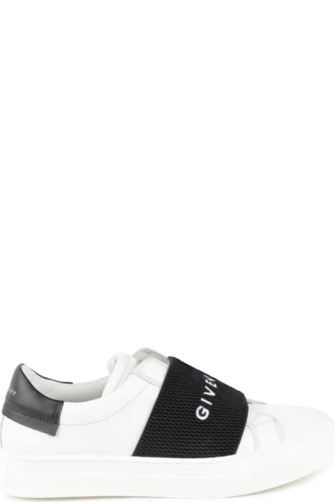 Fashion for Baby Boys Givenchy White Urban Street Sneakers With Black Logo Band