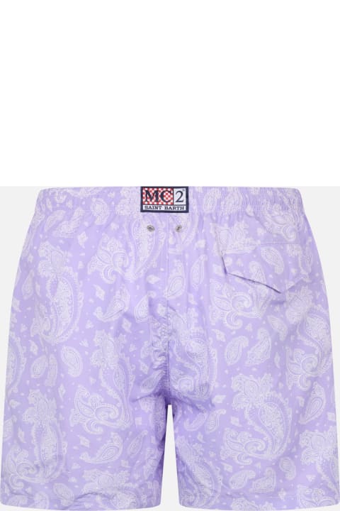 Homeware MC2 Saint Barth Man Lightweight Fabric Swim-shorts Lighting With Paisley Print