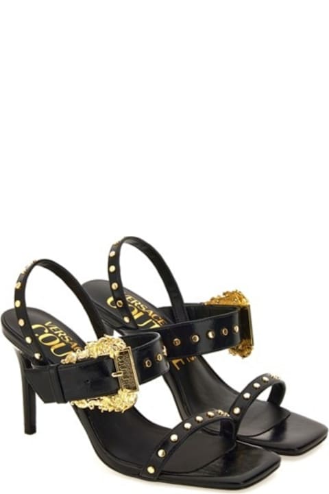 أدوات منزلية Versace Jeans Couture Versace Jeans Couture Open Sandals With Gold Buckle