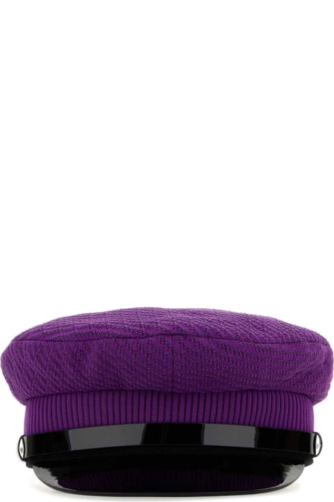 Prada قبعات لـ القسم الرجالي Prada Purple Stretch Nylon Baker Boy Hat