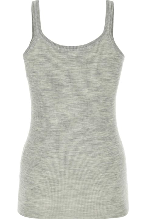 Homeware Bottega Veneta Melange Grey Wool Tank Top