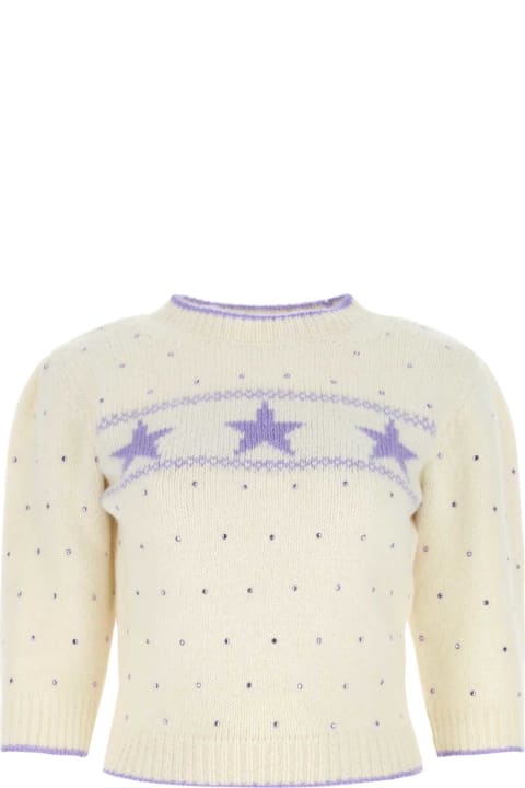 Alessandra Rich for Women Alessandra Rich Embellished Alpaca Blend Sweater