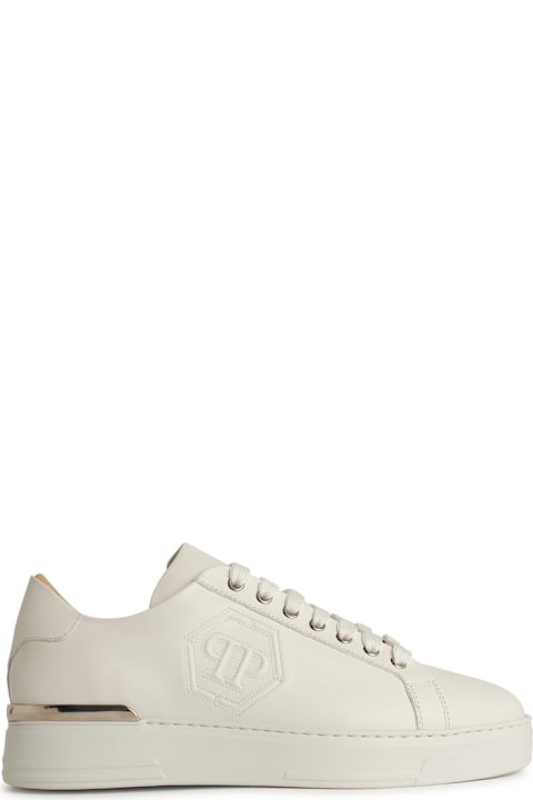 Philipp Plein for Kids Philipp Plein 
hexagon
 White Leather Sneakers