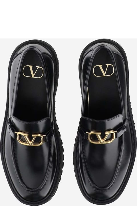 Valentino Garavani Flat Shoes for Women Valentino Garavani Vlogo Signature Calfskin Loafers