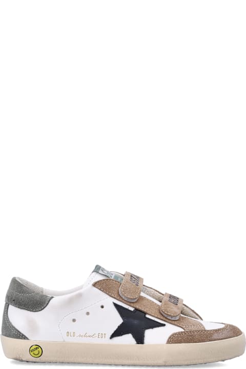 Homeware Golden Goose Golden Goose Kids Old School White And Black Star Sneakers