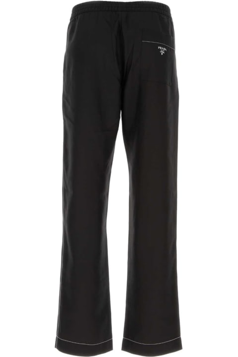 Clothing for Men Prada Black Silk Pyjama Pant