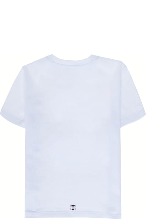 Givenchy Boy Cotton White T-shirt With Logo Print
