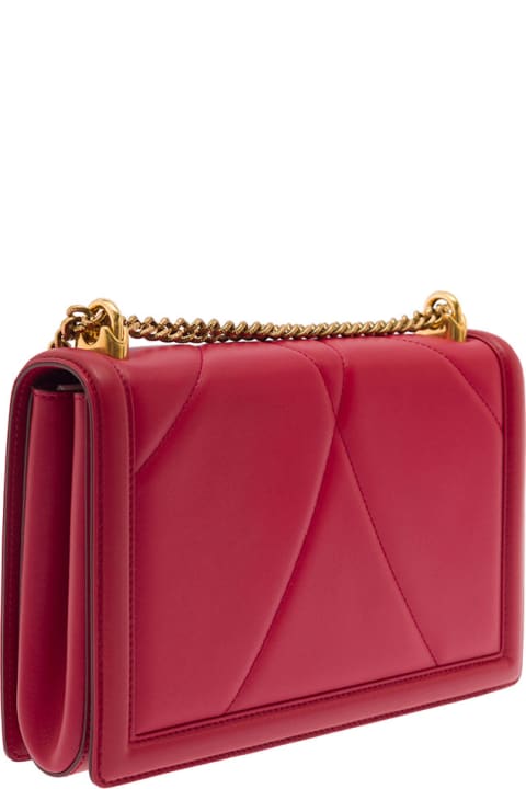 ウィメンズ ショルダーバッグ Dolce & Gabbana 'devotion' Shoulder Bag With Heart Jewel Detail In Matelassè Leather Woman