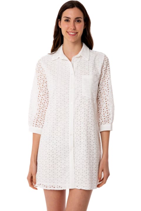ウィメンズ新着アイテム MC2 Saint Barth Woman White Sangallo Shirt Mini Dress