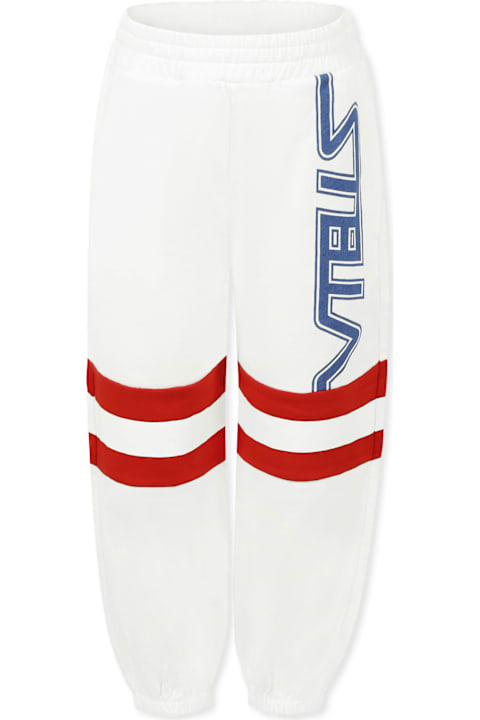 Stella McCartney Kids ملابس تحتية لـ أولاد Stella McCartney Kids White Trousers For Boy With Logo
