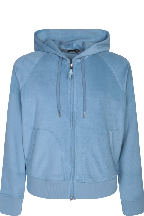 The Vacation Wardrobe for Men Tom Ford Terry-effect Light Blue Hoodie