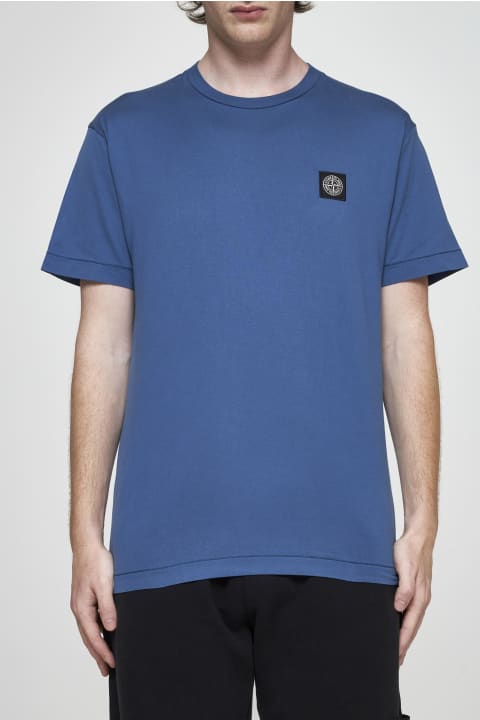 Topwear for Men Stone Island Logo-patch Cotton T-shirt