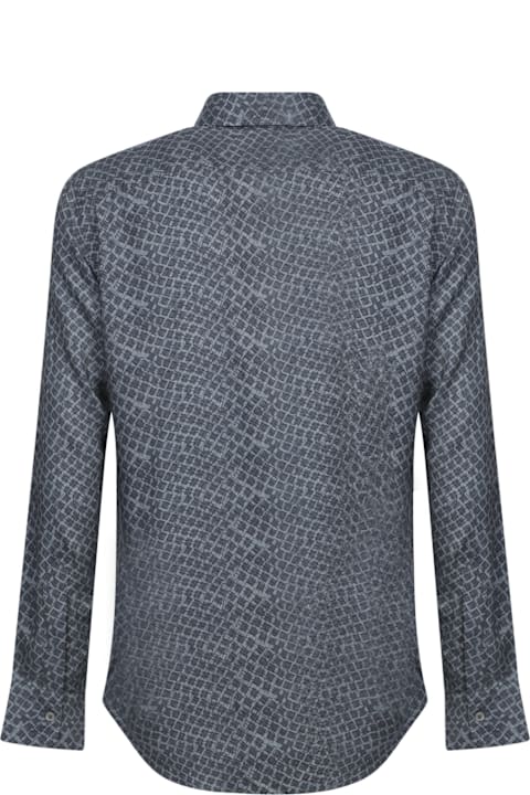 Canali for Men Canali Blue Diamond Pattern Shirt