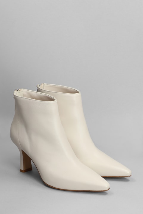 The Seller High Heels Ankle Boots In Beige Leather | Sci2sShops, ALWAYS  LIKE A SALE