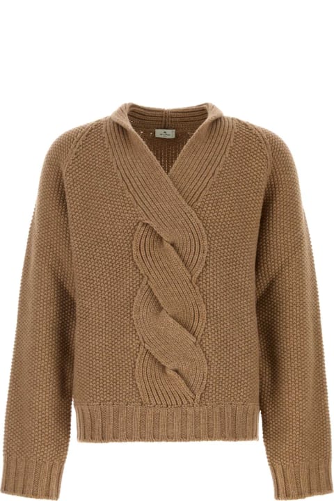 Etro Sweaters for Men Etro Camel Wool Sweater