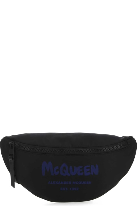Fashion for Men Alexander McQueen Black Polyester Mcqueen Graffiti Belt Bag