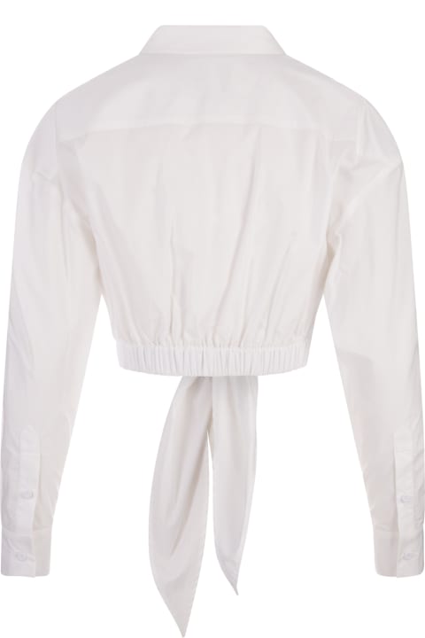 Alessandro Enriquez Topwear for Women Alessandro Enriquez White Cotton Shirt With Knot