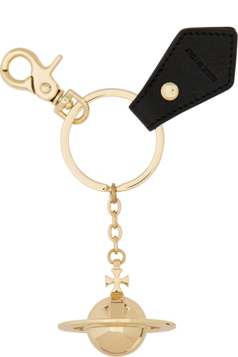 Keyrings for Women Vivienne Westwood Keychain 'orb' 3d Metal Light Gold