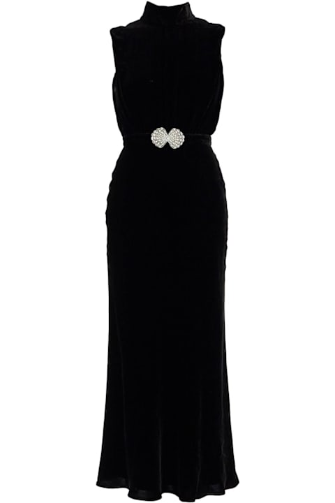 Saloni Clothing for Women Saloni Midi Fleur Velvet Dress