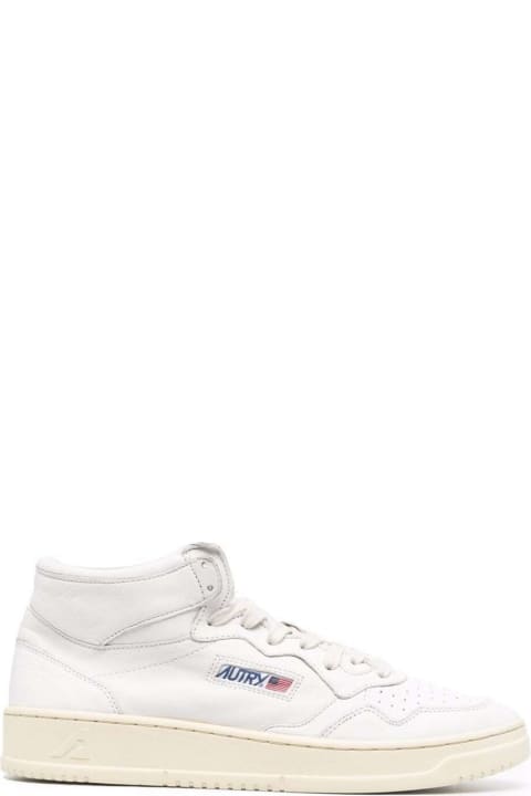 Autry for Men Autry Hig Top White Leather Sneakers With Logo Autry Man