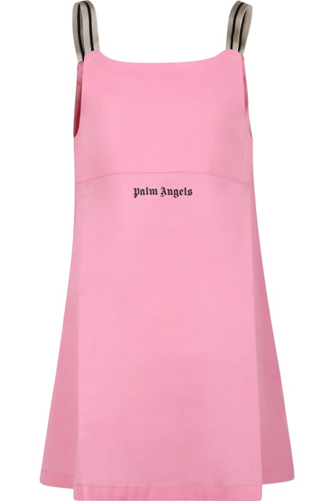 Palm Angels Dresses for Girls Palm Angels Pink Dress For Girl With Logo