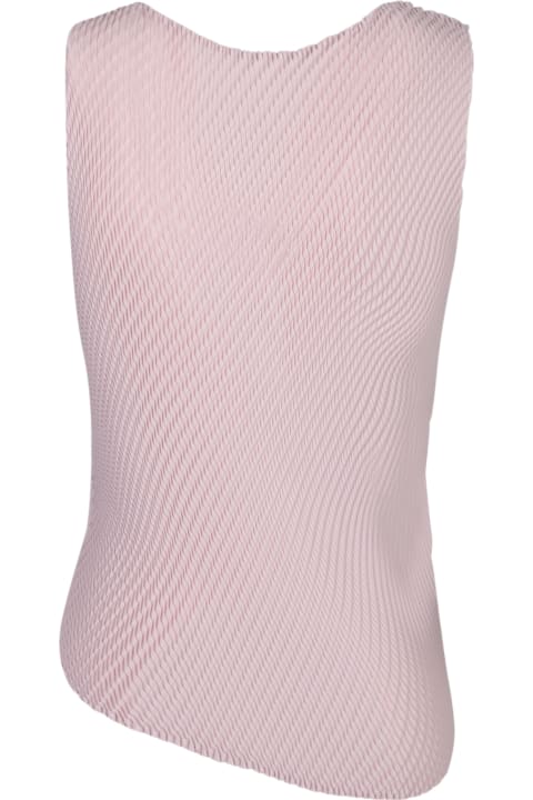 Issey Miyake Topwear for Women Issey Miyake Misty Pleats Pink Tank Top