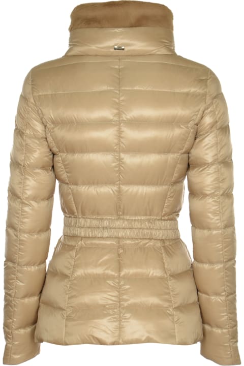 Herno for Women Herno Fur Detail Belted Waist Down Jacket