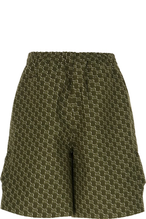 Pants for Men Gucci Printed Cotton Bermuda Shorts