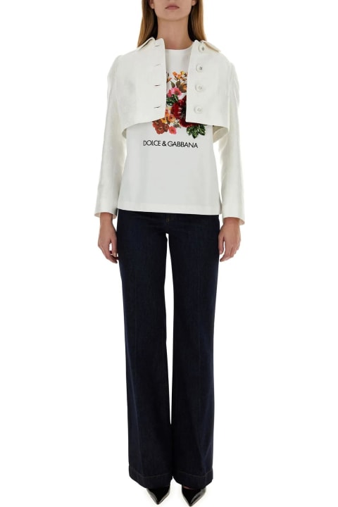 Coats & Jackets for Women Dolce & Gabbana White Jacquard Blazer