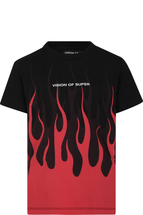 Red T-shirt For Boy With Flames