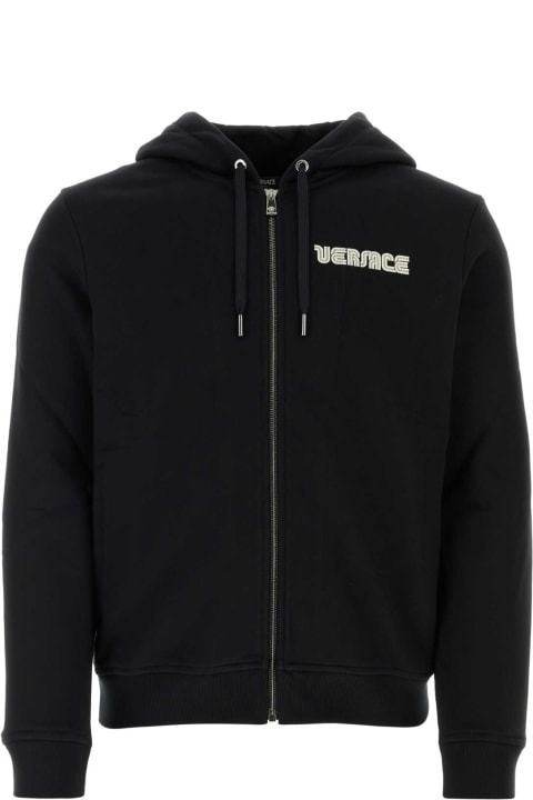 Versace Fleeces & Tracksuits for Men Versace Black Cotton Sweatshirt