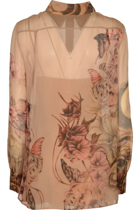 ウィメンズ Alberta Ferrettiのトップス Alberta Ferretti Floral Print See-through Shirt