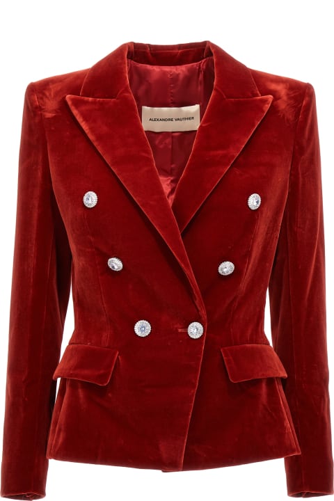 Alexandre Vauthier Coats & Jackets for Women Alexandre Vauthier Double Breast Velvet Blazer Jacket