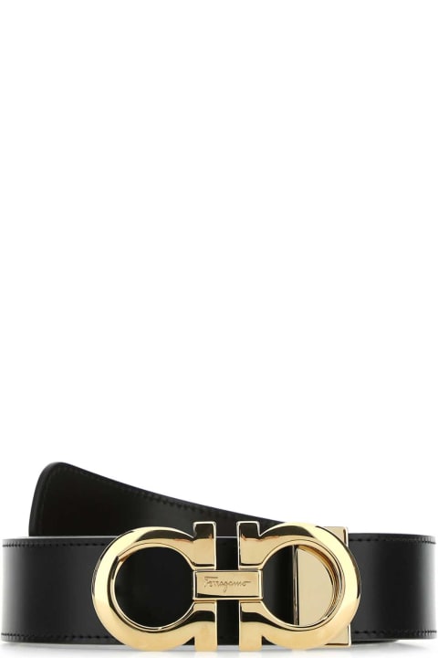 Ferragamo for Men Ferragamo Black Leather Reversible Belt