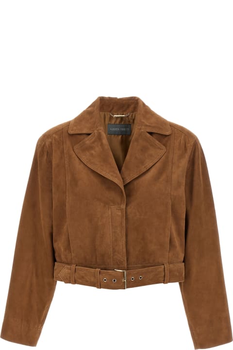 Coats & Jackets for Women Alberta Ferretti Biker Suede Jacket