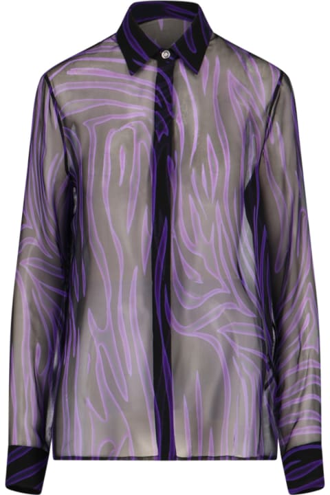 Versace Clothing for Women Versace Zebra Sheer Silk Shirt