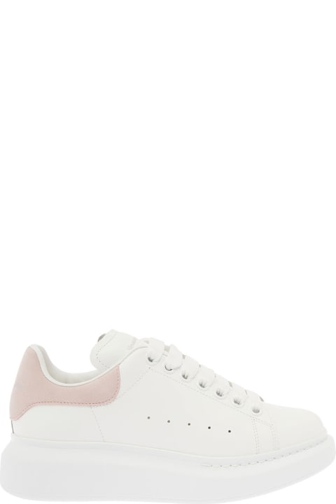 Alexander Mcqueen Woman's Oversize White And Pink Leather Sneakers