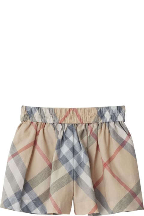 Bottoms for Baby Girls Burberry Burberry Kids Shorts Beige