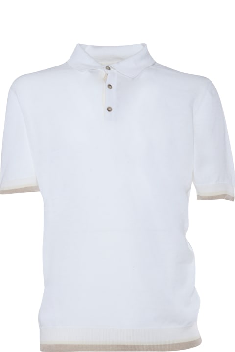 Peserico Men Peserico White Tricot Polo Shirt