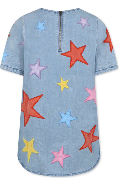 Homeware Stella McCartney Kids Denim Dress For Girl With Stars