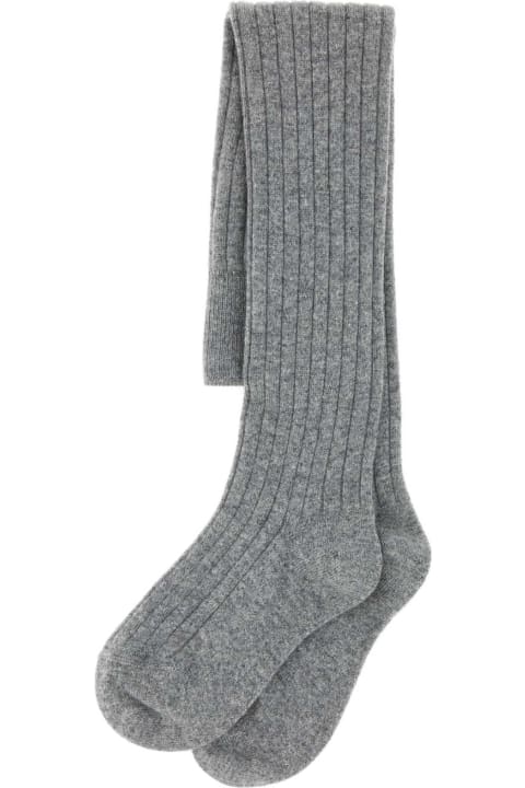 Underwear & Nightwear for Women Prada Grey Stretch Wool Blend Socks