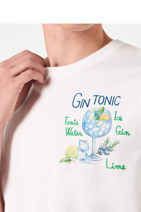 Homeware MC2 Saint Barth Man Cotton T-shirt With Gin Tonic Print