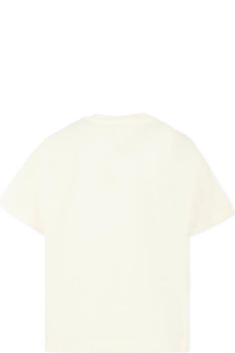 Homeware Fendi White T-shirt For Girl With Squirrel And Logo