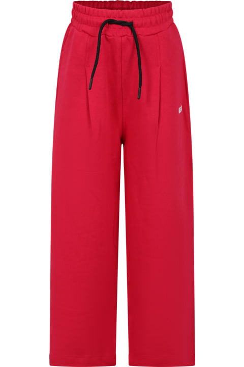 MSGM Kids MSGM Fuchsia Trousers For Girl With Logo