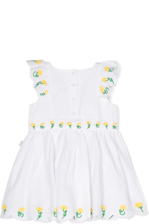 Dresses for Baby Girls Stella McCartney Kids White Dress With Flower Embroidery