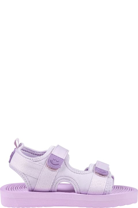 ガールズ Moloのシューズ Molo Purple Sandals For Girl With Logo