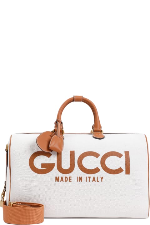 Luggage for Men Gucci Duffle Logo Canvas Handbag