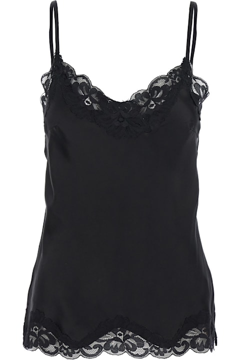 Gold Hawk Clothing for Women Gold Hawk Black Sleeveless Top With Adjustable Spaghetti Straps And Floral Emellishment In Silk Woman