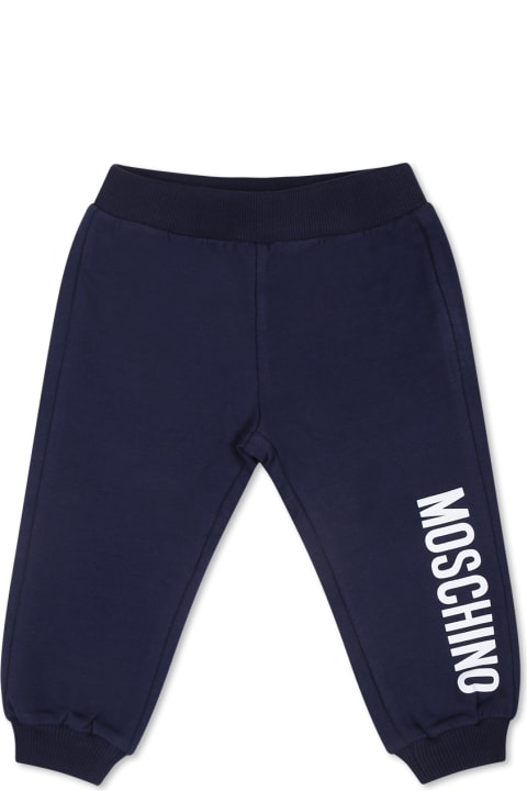Moschino Bottoms for Baby Girls Moschino Blue Trousers For Babykids With Logo